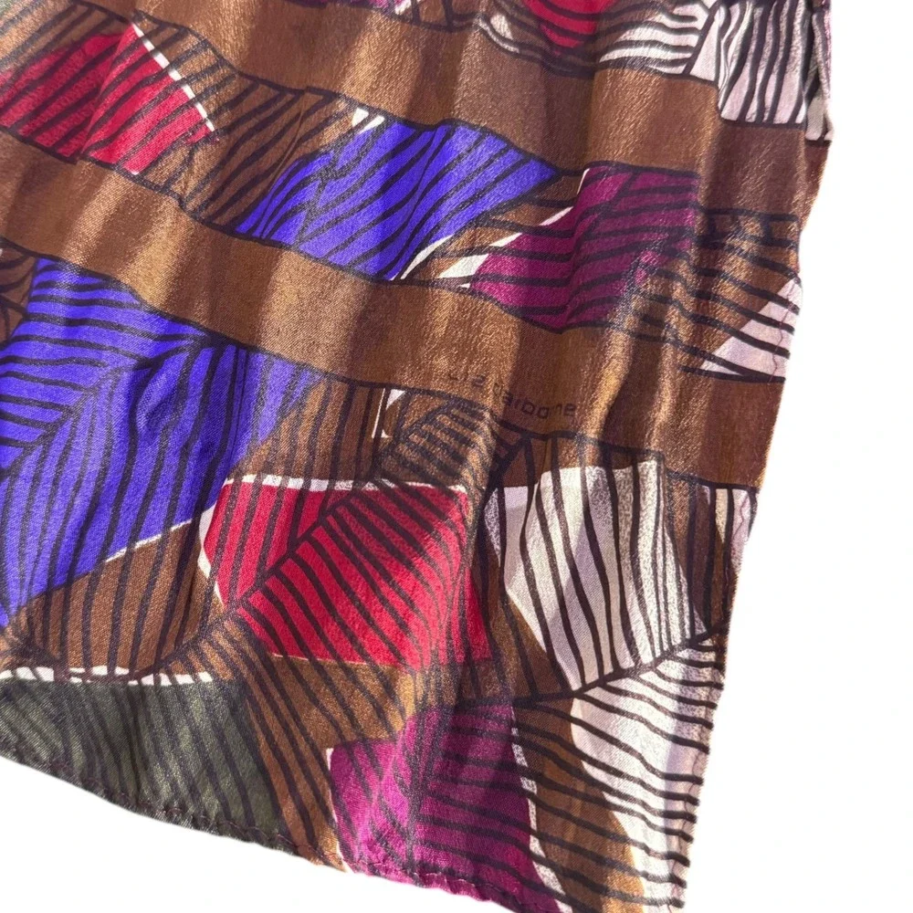 VTG‎ Made in Japan 100% Silk Scarf Ethnic Print Liz Claiborne Earthy BOHO 53
